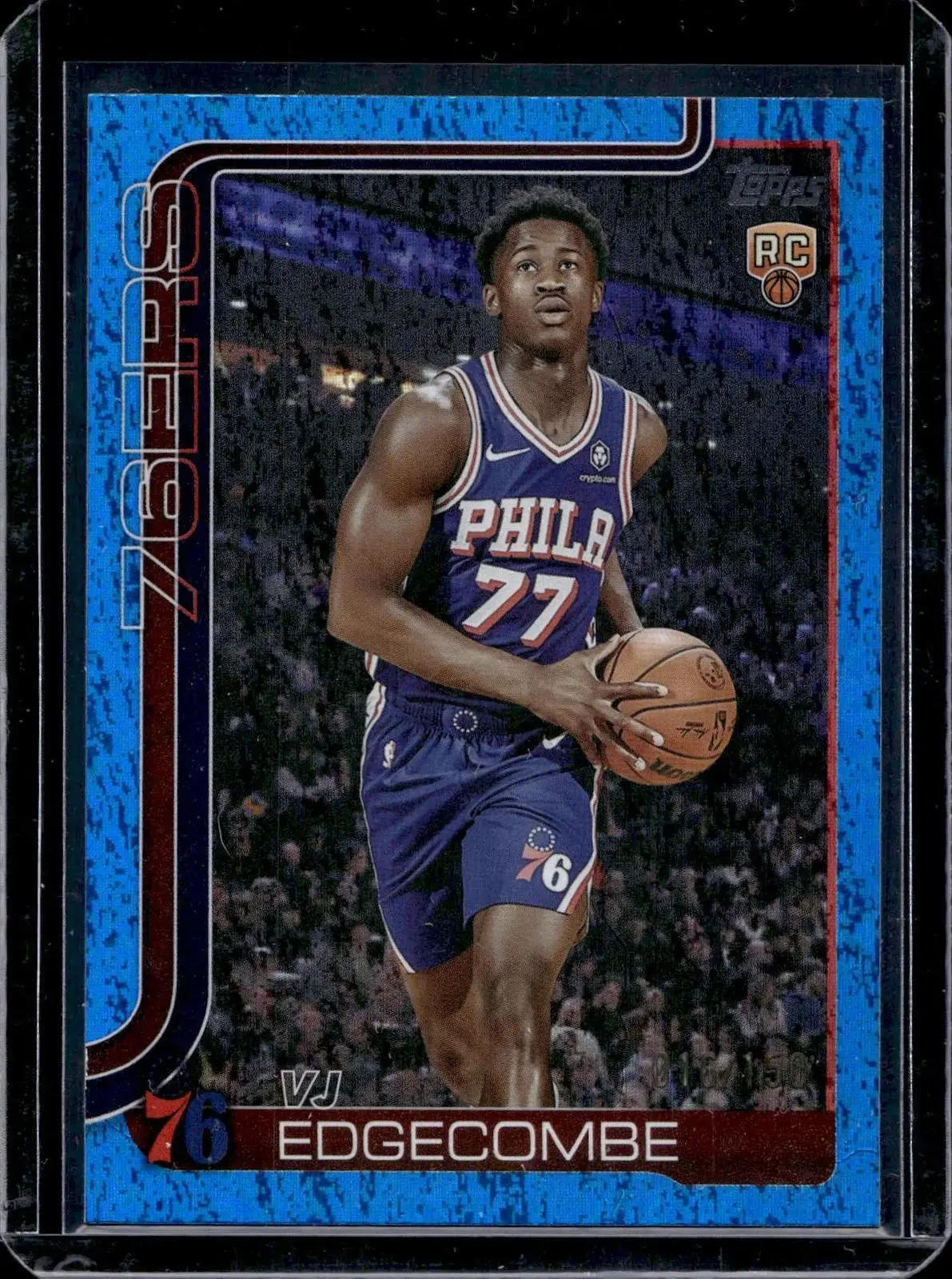 VJ Edgecombe 2025-26 Topps Blue Holo Foil /150 Rookie Philadelphia 76ers 203