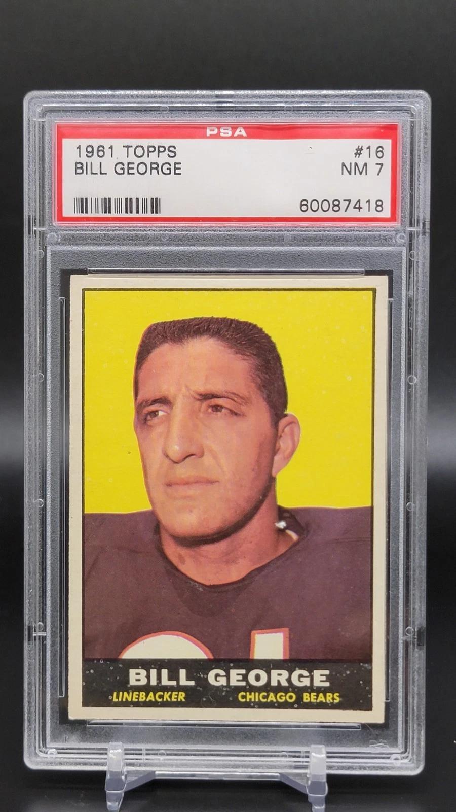 Bill George 1961 Topps Chicago Bears 16 PSA 7