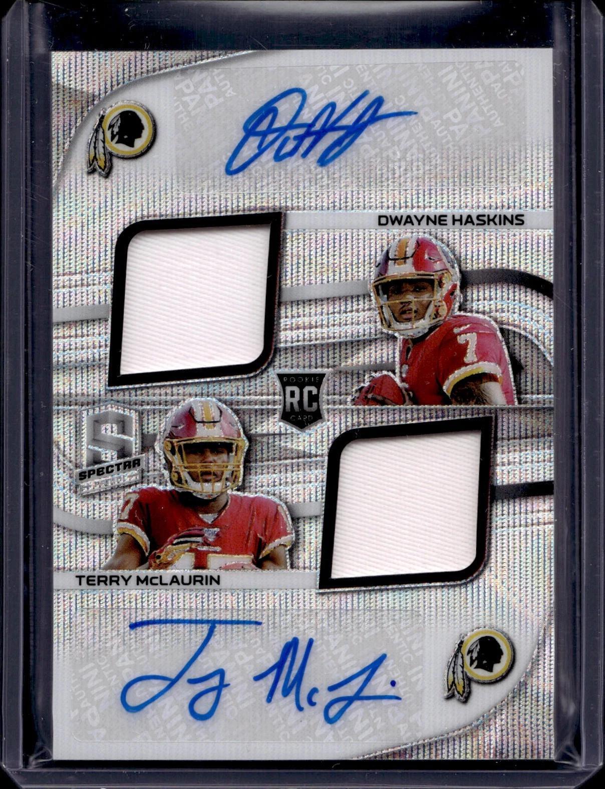 Dwayne Haskins / Terry McLaurin 2019 Panini Spectra RC Dual Auto /13 Redskins