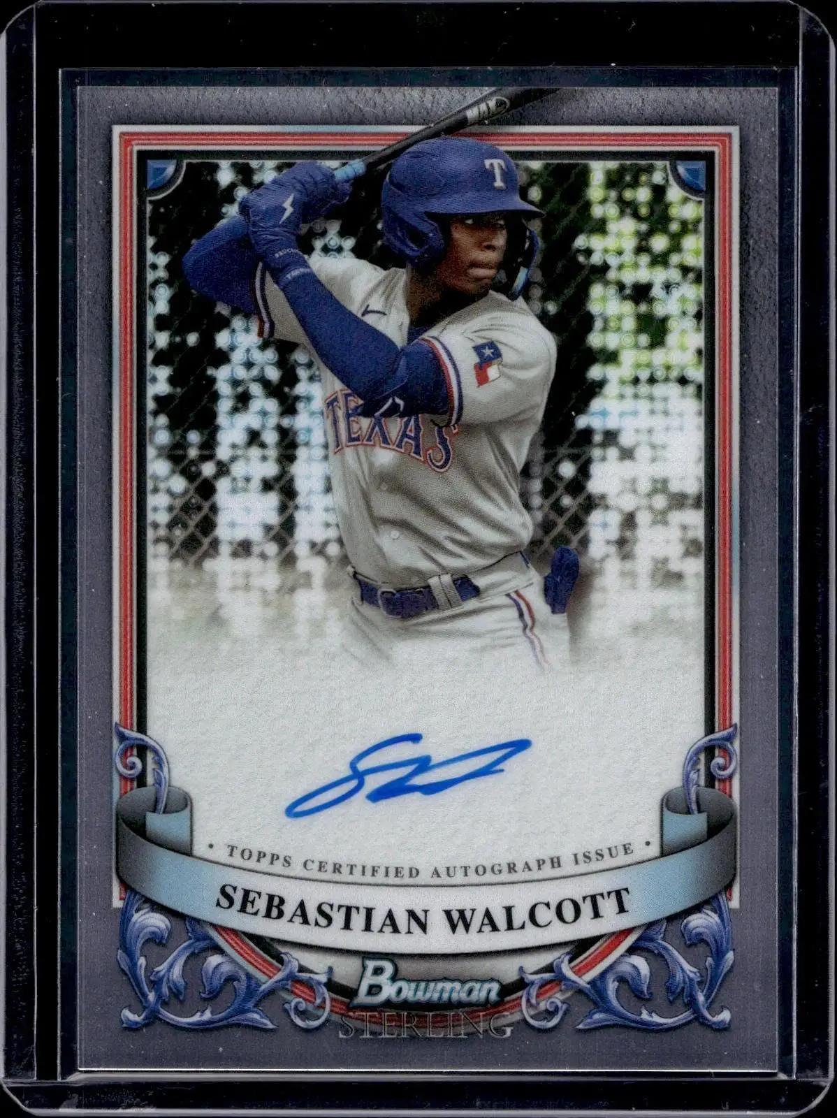 Sebastian Walcott 2024 Bowman Sterling Auto Texas Rangers PA-SW