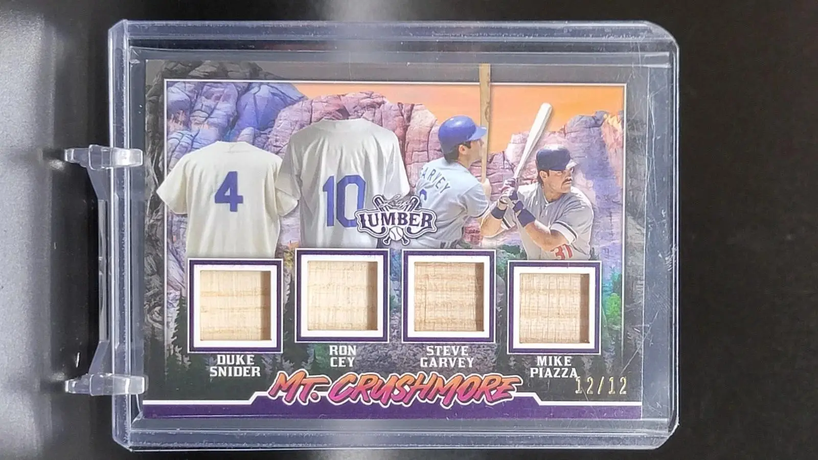 Snider Cey Garvey Piazza 2024 Leaf Lumber Mt Crushmore Relic /12 Dodgers MC-19