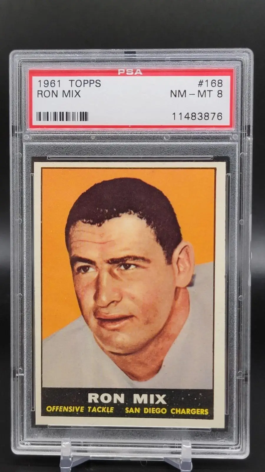Ron Mix 1961 Topps San Diego Chargers 168 PSA 8