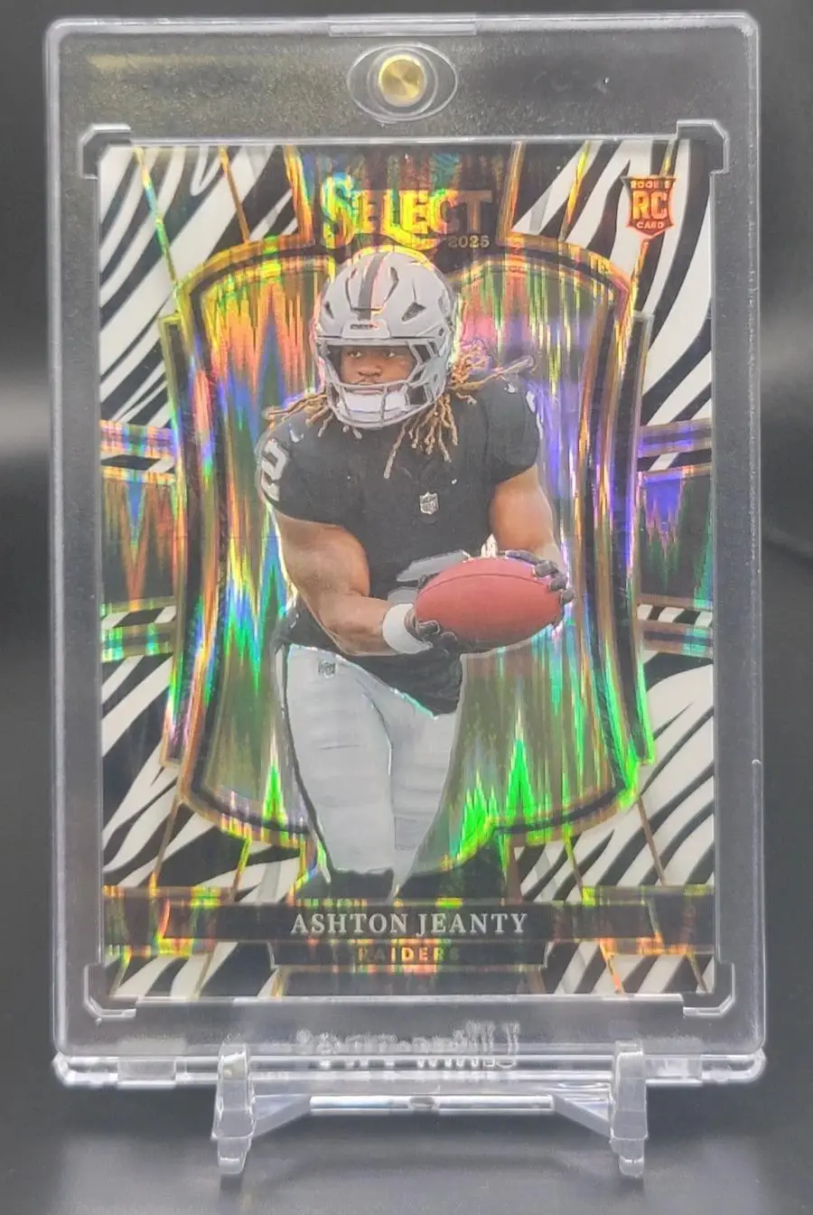 Ashton Jeanty 2025 Panini Select Zebra SSP RC Las Vegas Raiders 104