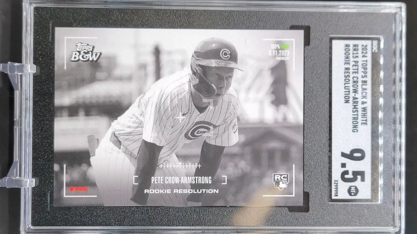 Pete Crow-Armstrong 2024 Topps Black & White RC Resolution Cubs RR15 SGC 9.5