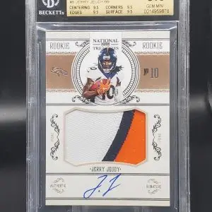 Jerry Jeudy 2020 National Treasures RC Patch Auto /99 Denver Broncos BGS 9.5