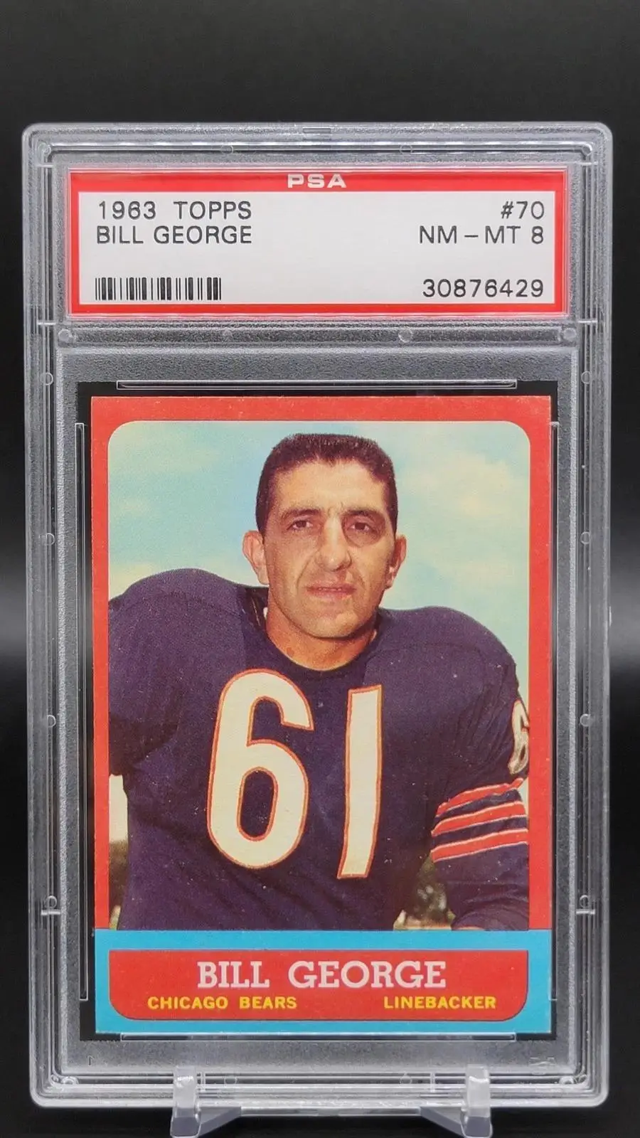 Bill George 1963 Topps Chicago Bears 70 PSA 8