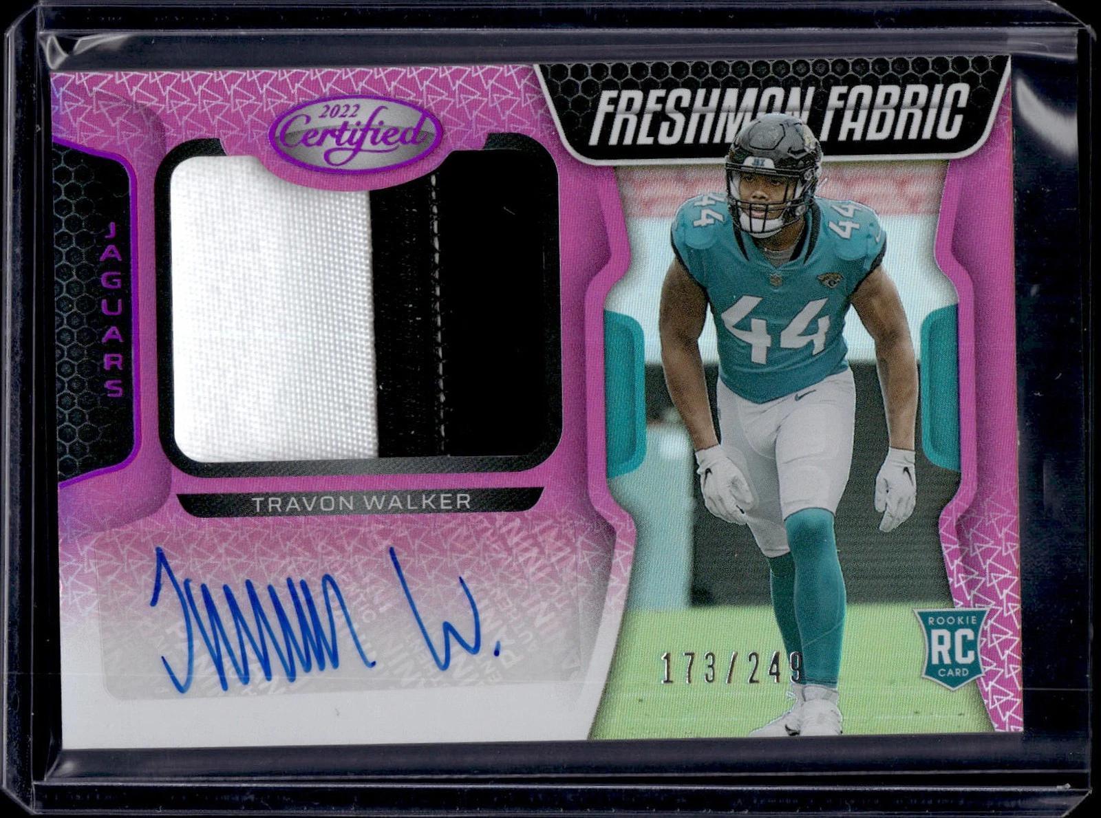Travon Walker 2022 Panini Certified Pink Auto /249 Jacksonville Jaguars 226