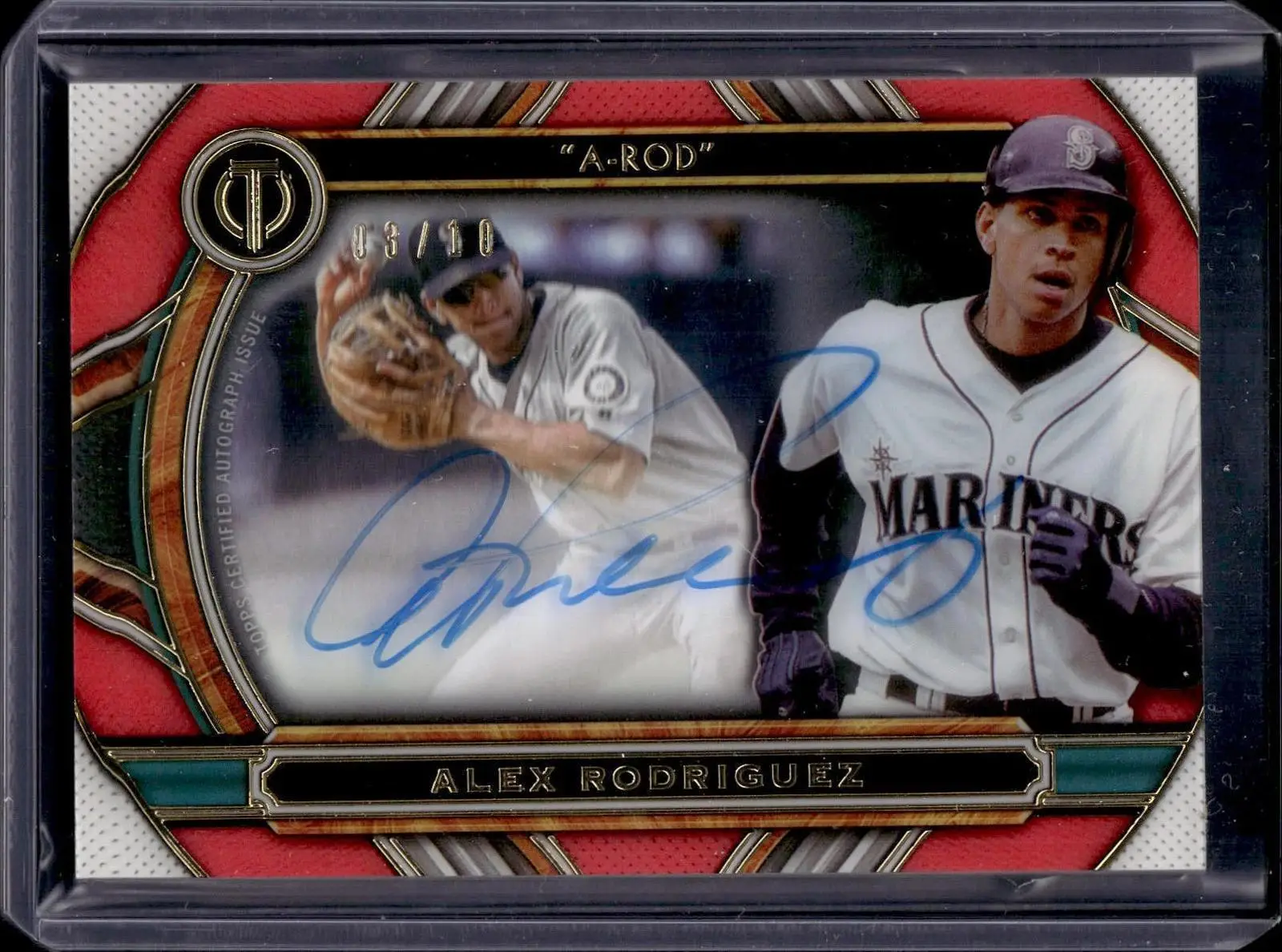 Alex Rodriguez 2023 Topps Tribute Nicknames Auto /10 Seattle Mariners TTN-AR