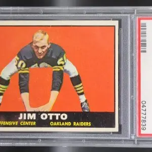 Jim Otto 1961 Topps Rookie RC Oakland Raiders 182 PSA 6