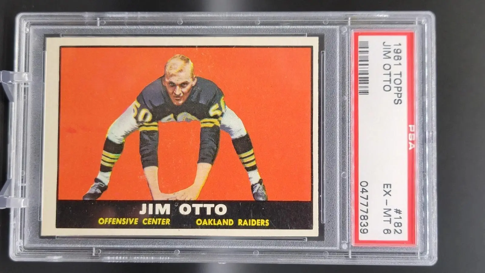 Jim Otto 1961 Topps Rookie RC Oakland Raiders 182 PSA 6