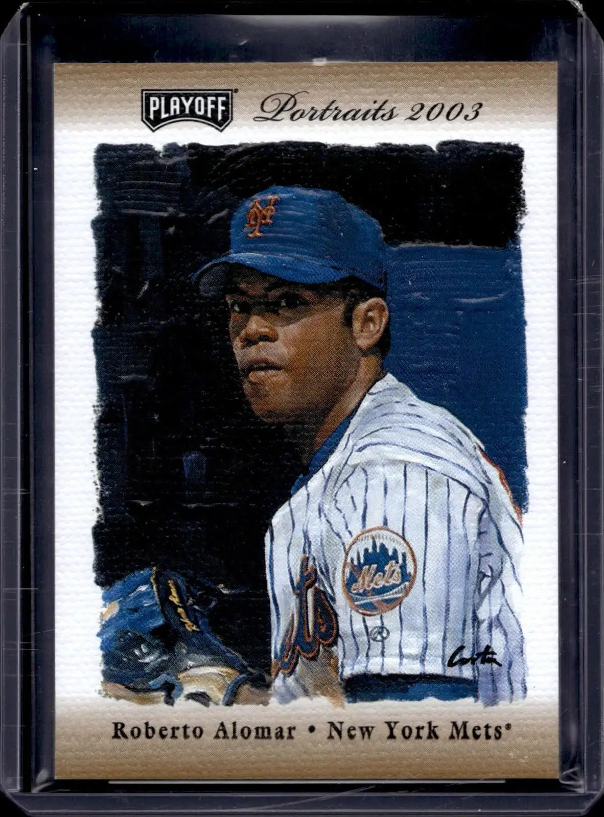 Roberto Alomar 2003 Playoff Portraits Bronze Auto /100 New York Mets 32