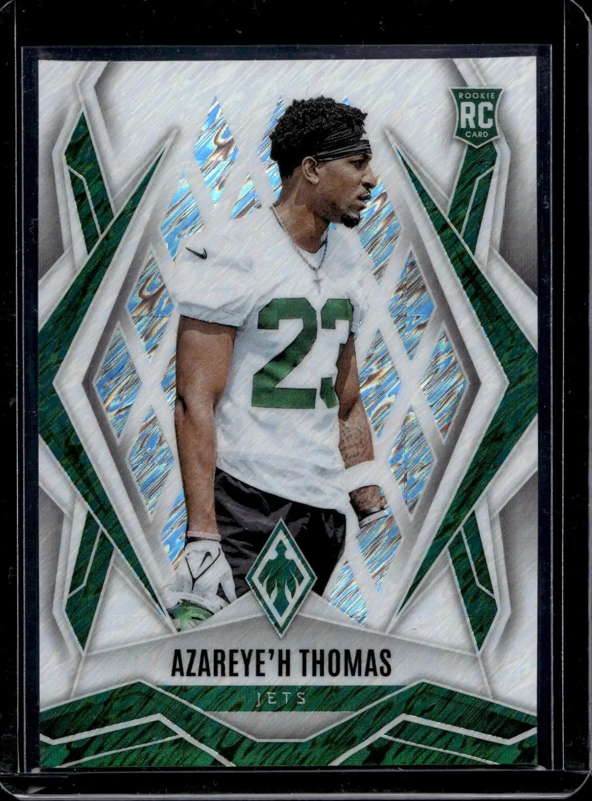 Azareye'h Thomas 2025 Panini Phoenix White Shimmer RC SSP New York Jets 212