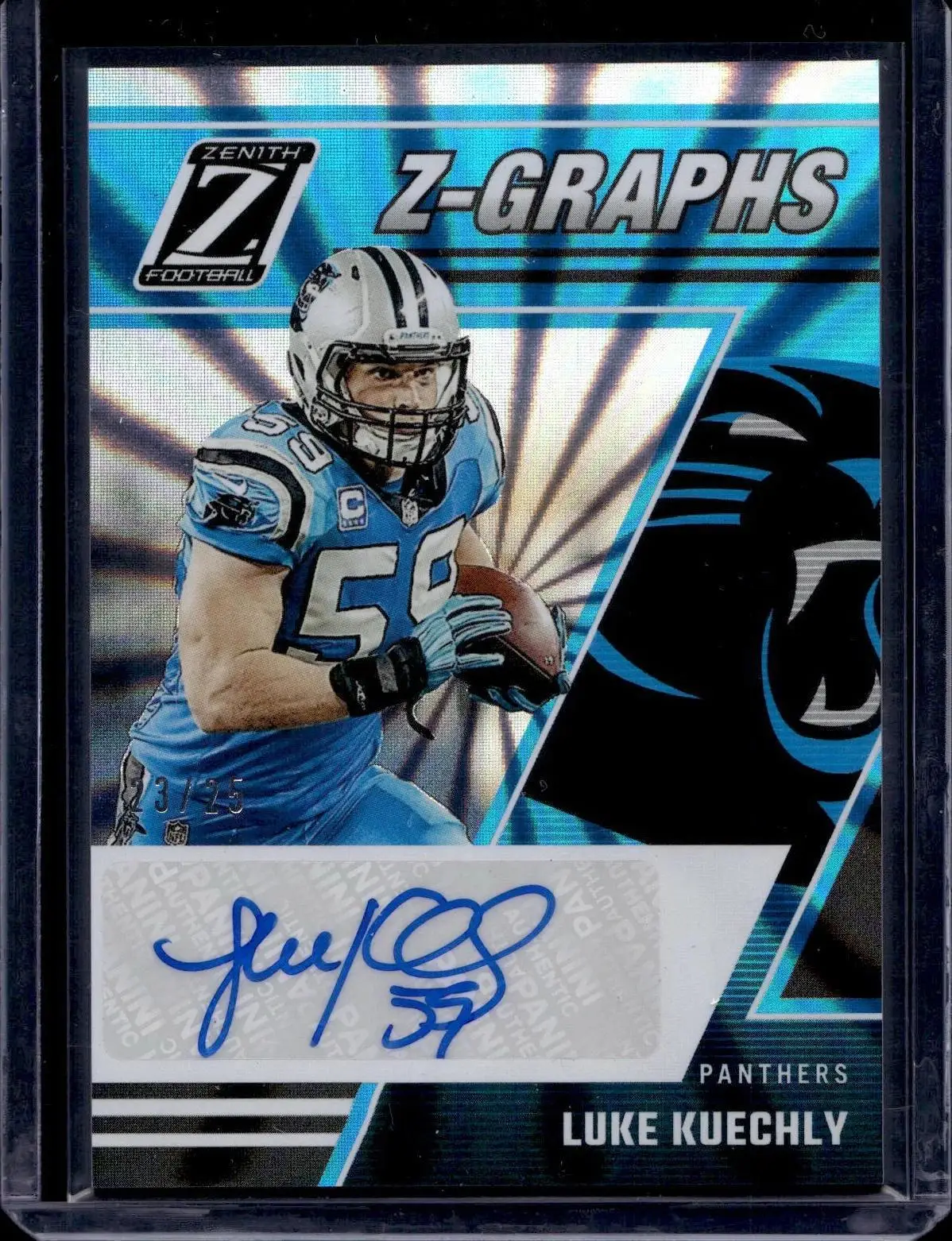Luke Kuechly 2023 Panini Zenith Z-Graphs Spokes Auto /25 Carolina Panthers