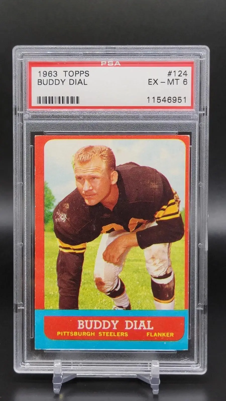 Buddy Dial 1963 Topps Pittsburgh Steelers 124 PSA 6
