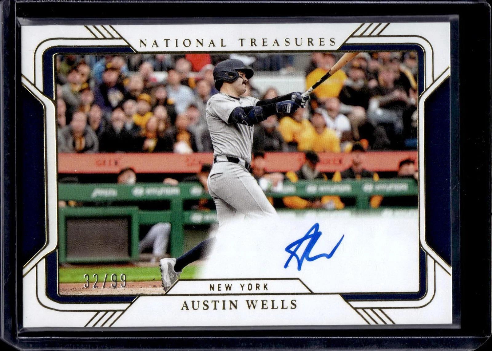 Austin Wells 2025 National Treasures Field Pass Auto /99 New York Yankees FP-AWL