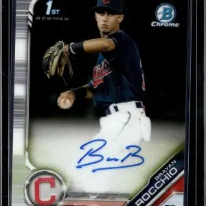 Brayan Rocchio 2019 Bowman Chrome 1st Auto Cleveland Indians CPA-BR