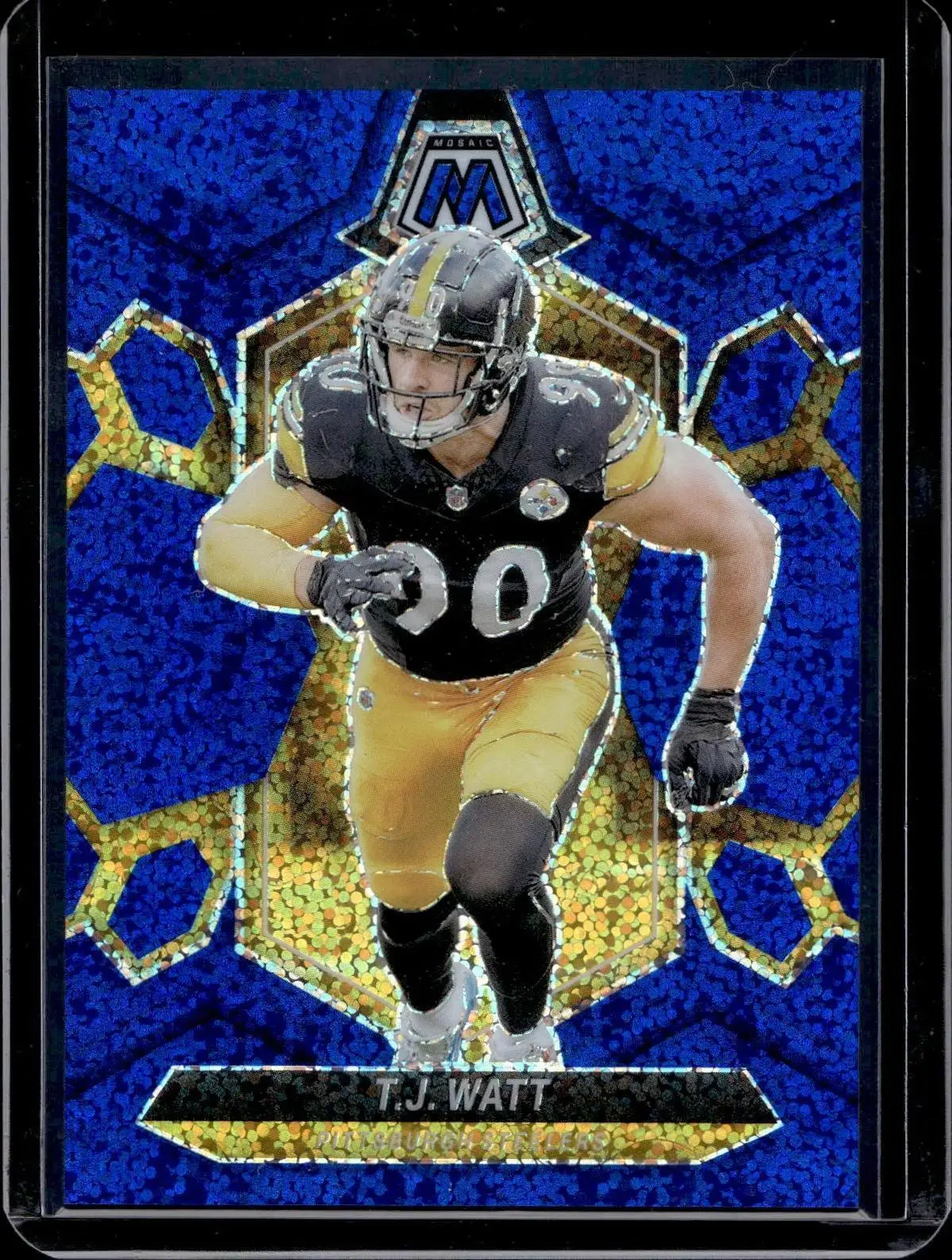 T.J. Watt 2024 Panini Mosaic Blue Sparkle Pittsburgh Steelers 188
