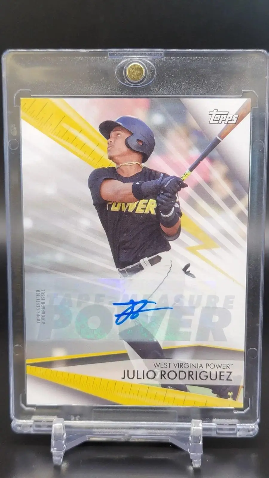 Julio Rodriguez 2020 Topps Tape Measure Power Auto /40 West Virginia Power