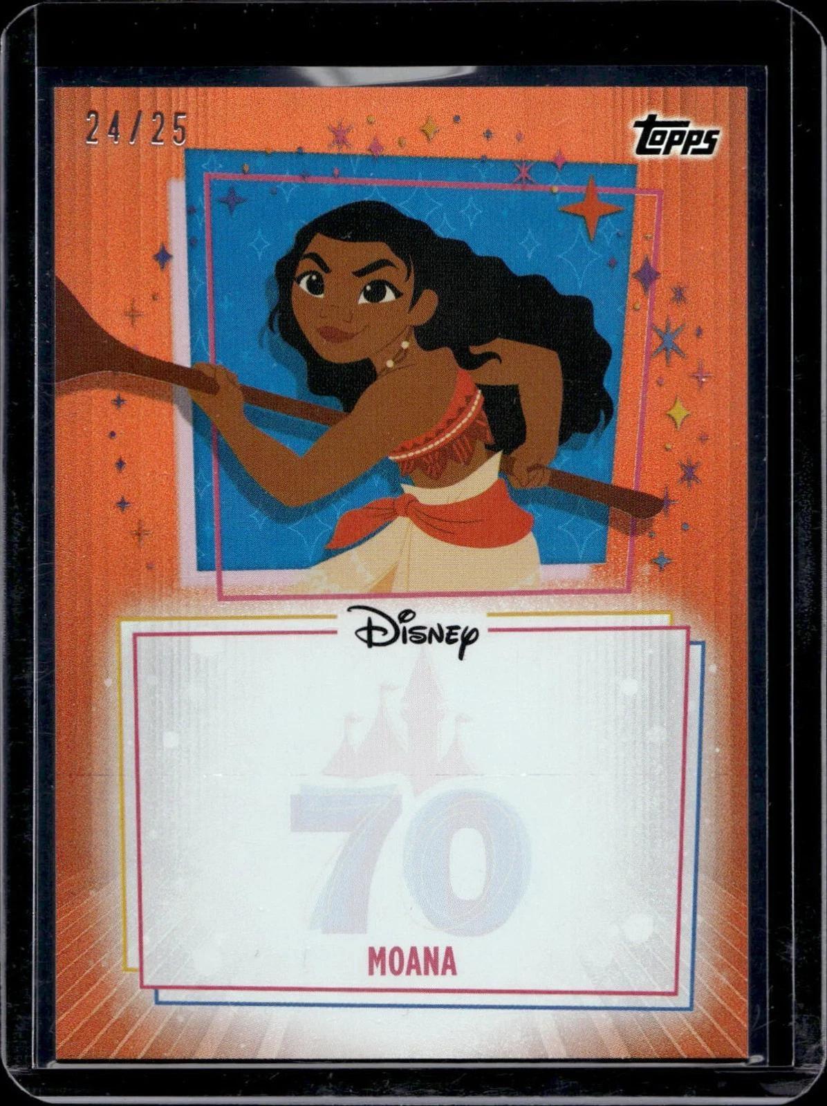 Moana 2025 Topps Disneyland 70th Orange Autograph Opportunity /25 UA-MN