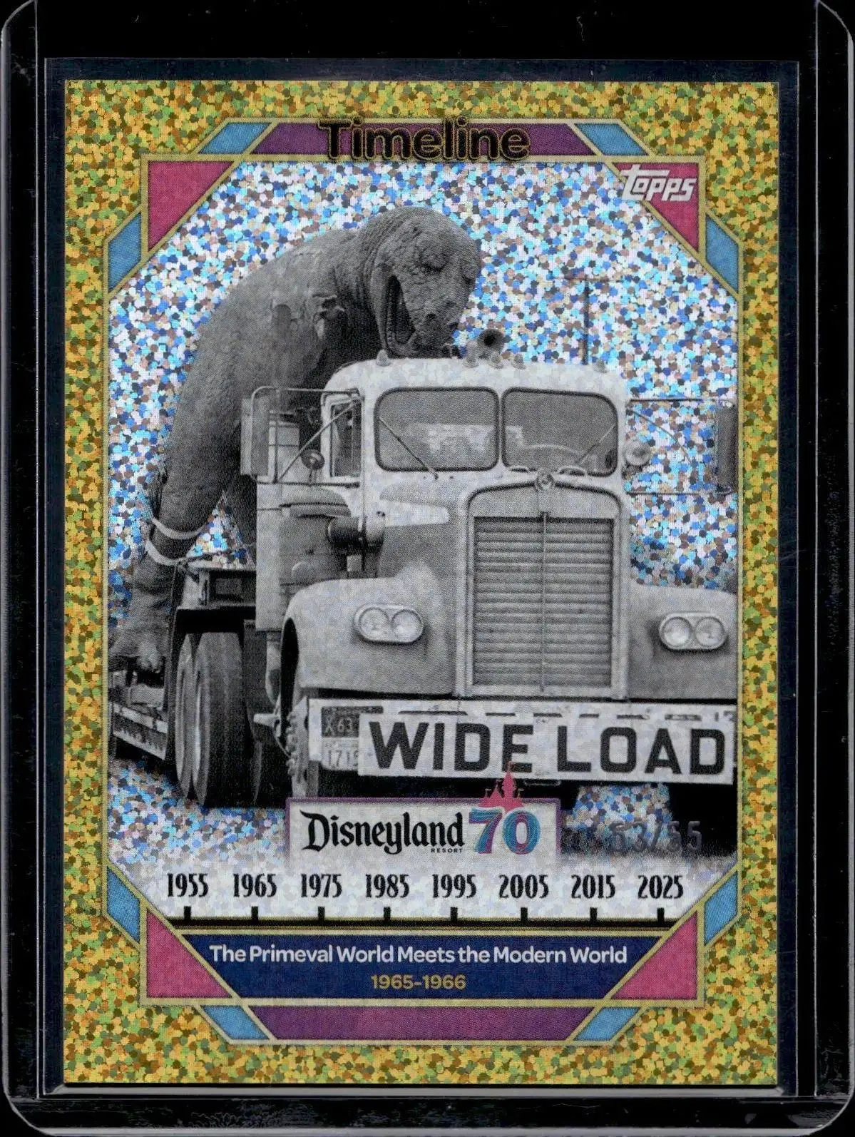 2025 Topps Disneyland 70th Primeval Meets Modern World Gold /50 89