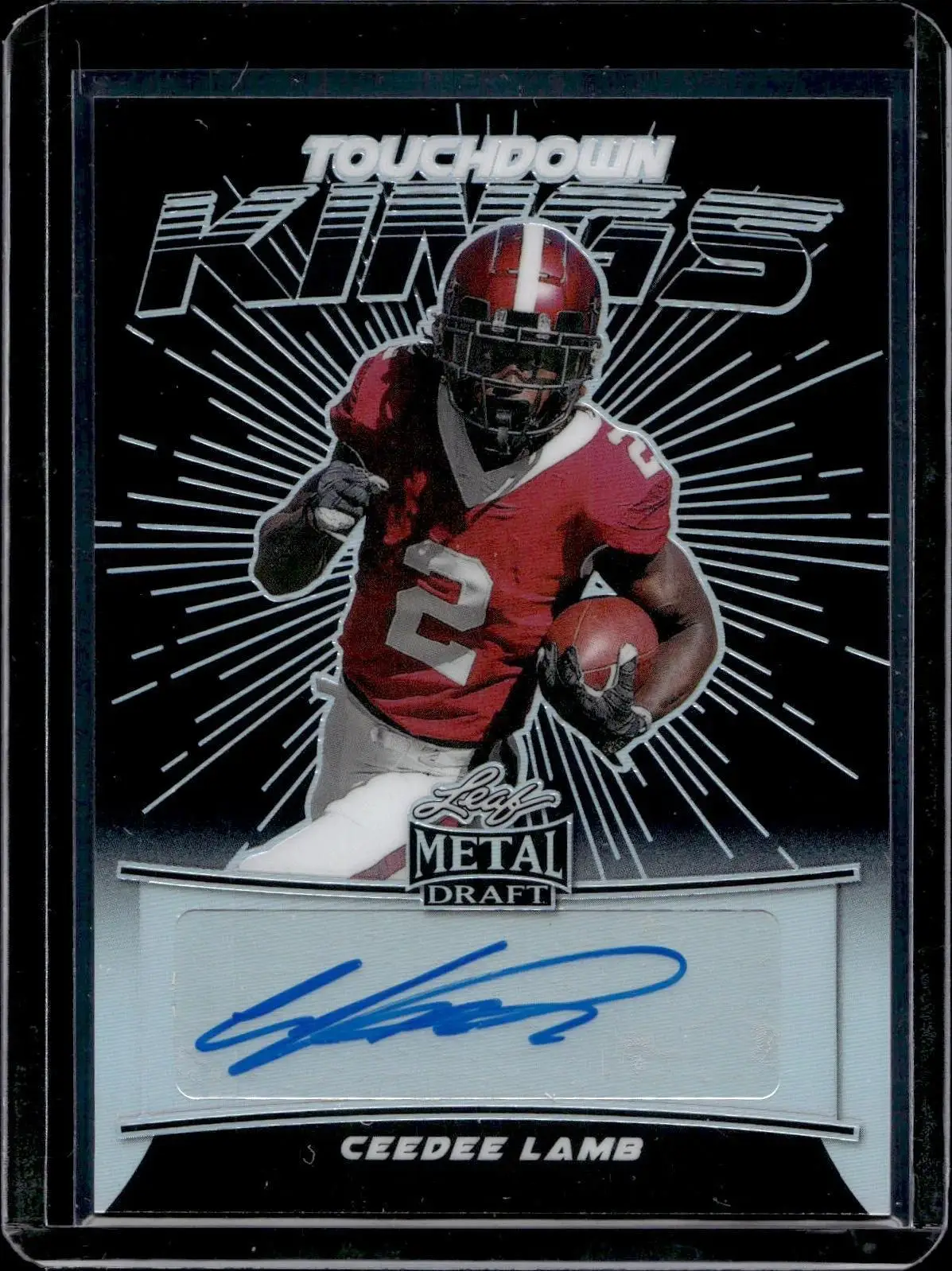 CeeDee Lamb 2020 Leaf Metal Draft Touchdown Kings Black Auto /15 Sooners TK-CDL
