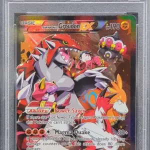 Team Magma's Groudon EX Pokemon Double Crisis Full Art 15/34 PSA 8