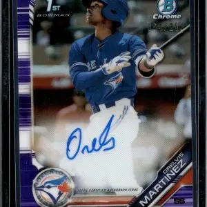 Orelvis Martinez 2019 Bowman Chrome1st Purple Refractor Auto /250 Blue Jays