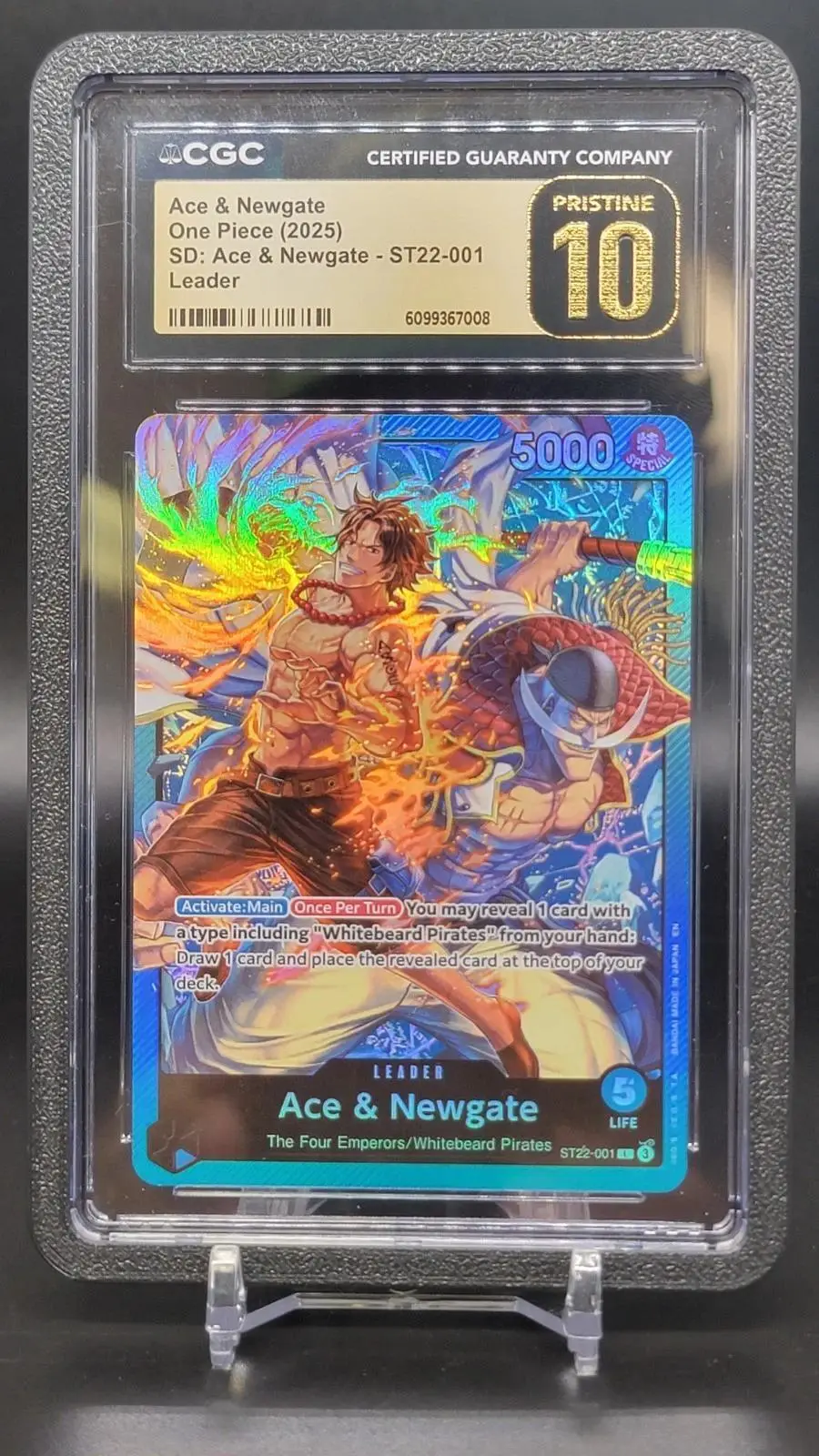 Ace & Newgate One Piece Leader ST22-001 CGC Pristine 10