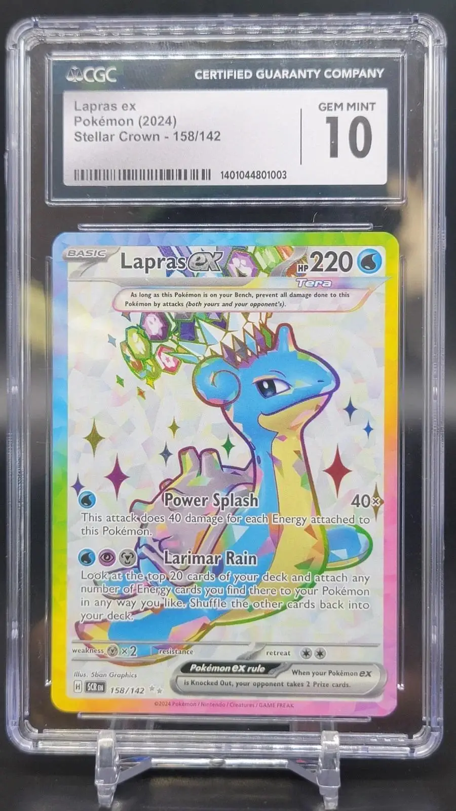 Lapras ex Pokemon Stellar Crown 158/142 CGC 10