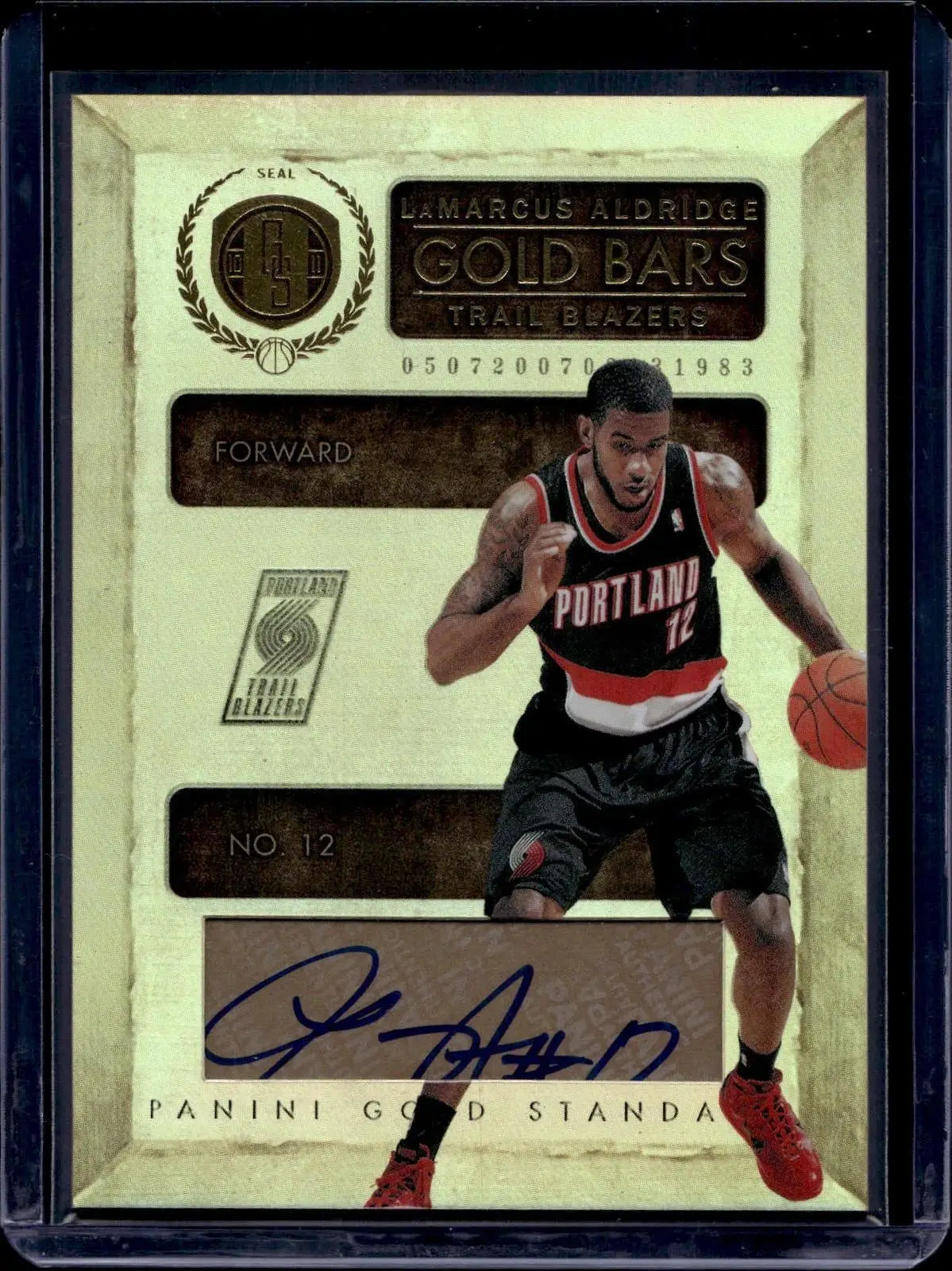 LaMarcus Aldridge 2010-11 Panini Gold Standard Gold Bars Auto /49 Trail Blazers