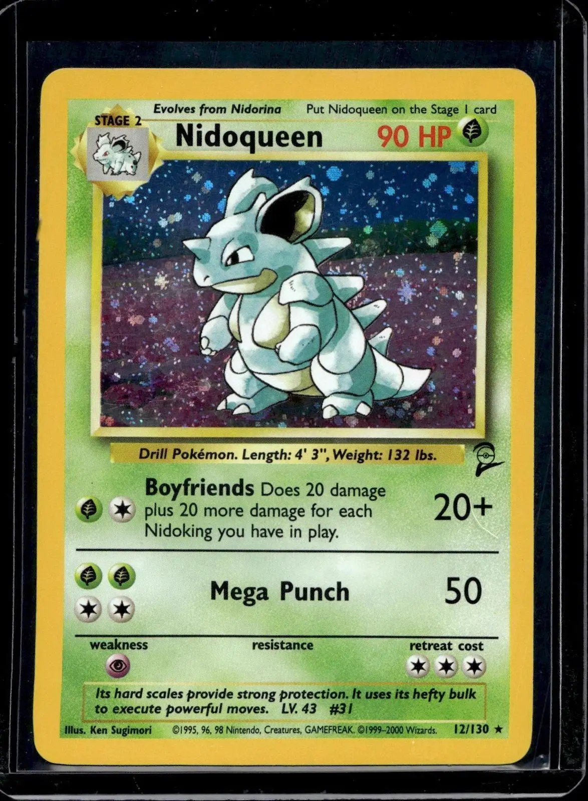 Nidoqueen Pokemon Base Set 2 Holo 012/130
