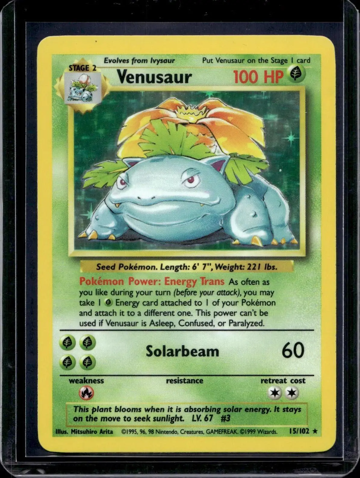 Venusaur Holo Pokemon Base Set 15/102