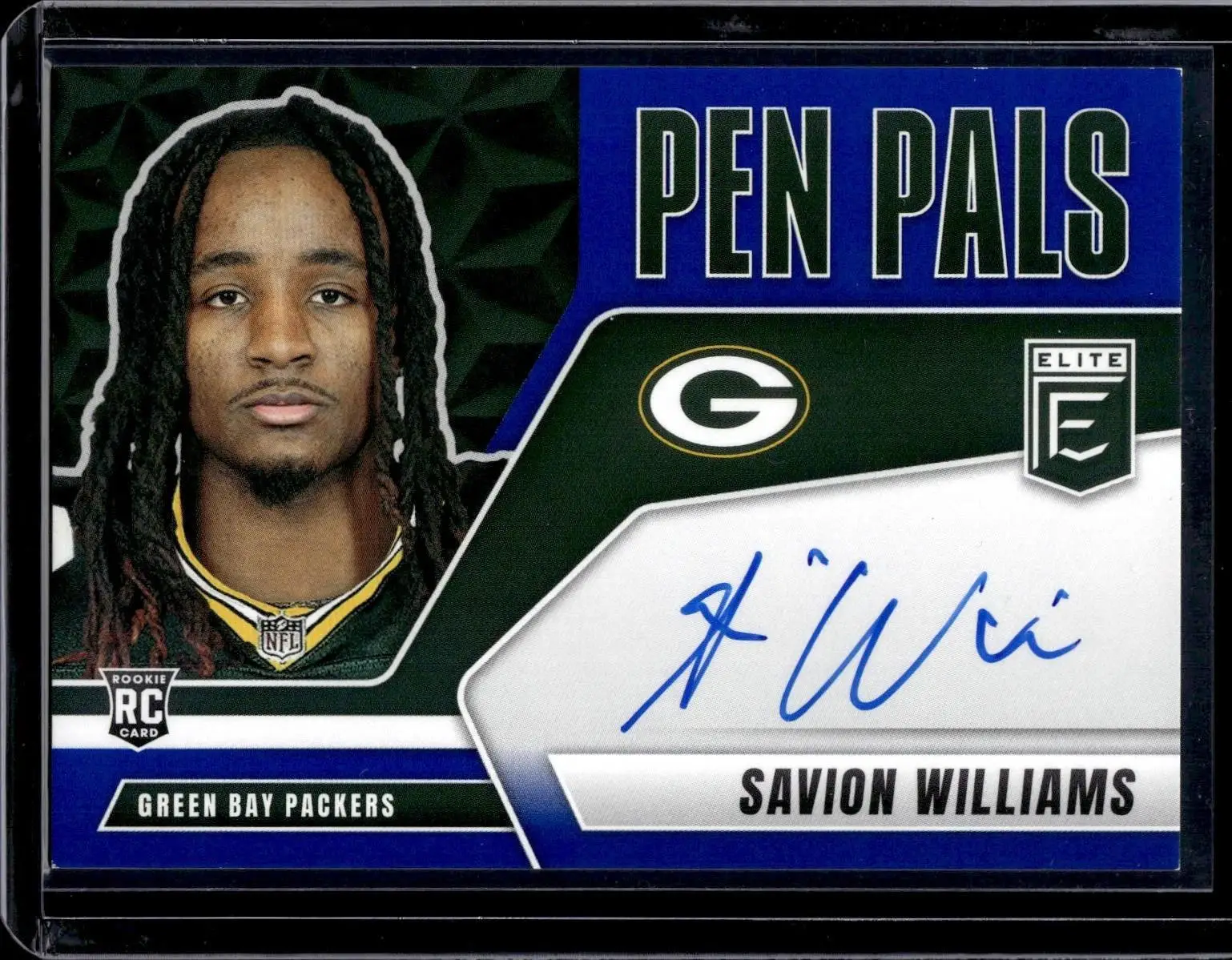 Savion Williams 2025 Elite Pen Pals Blue Ink Auto Green Bay Packers PP-SWI