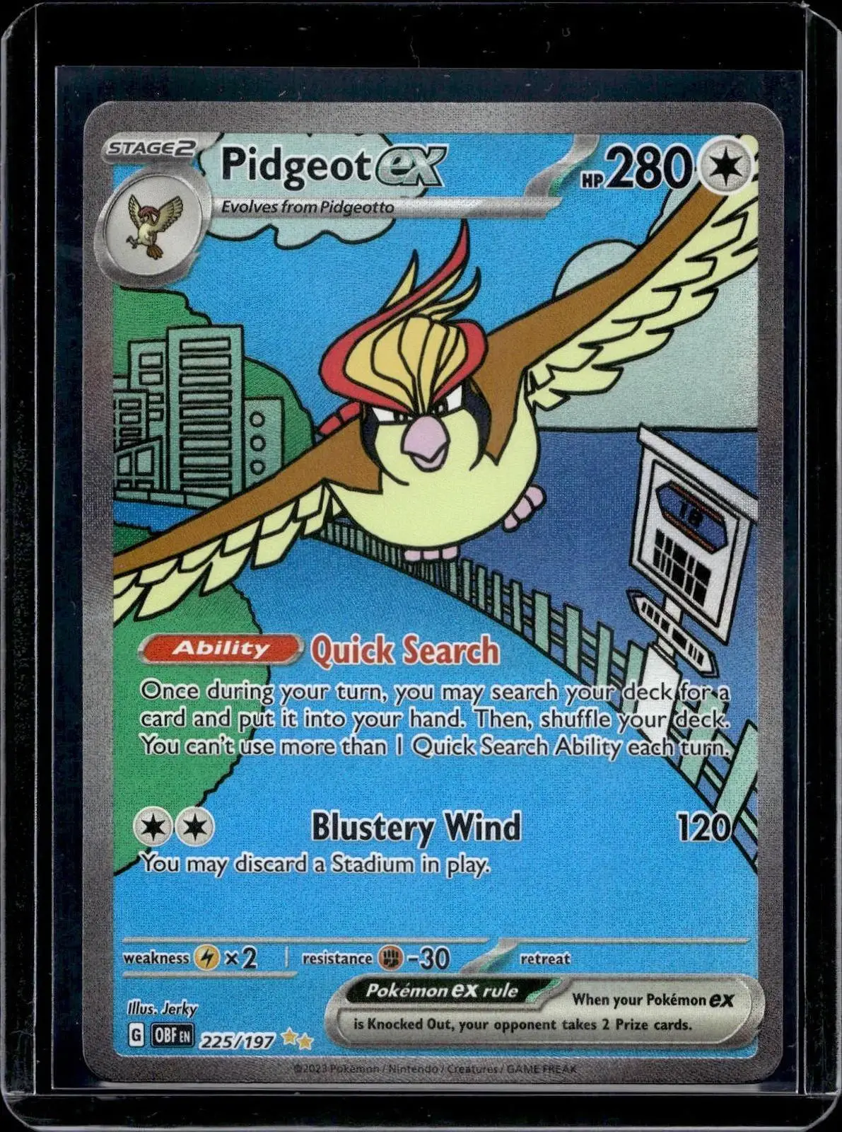 Pidgeot Pokemon SV03: Obsidian Flames ex 225/197