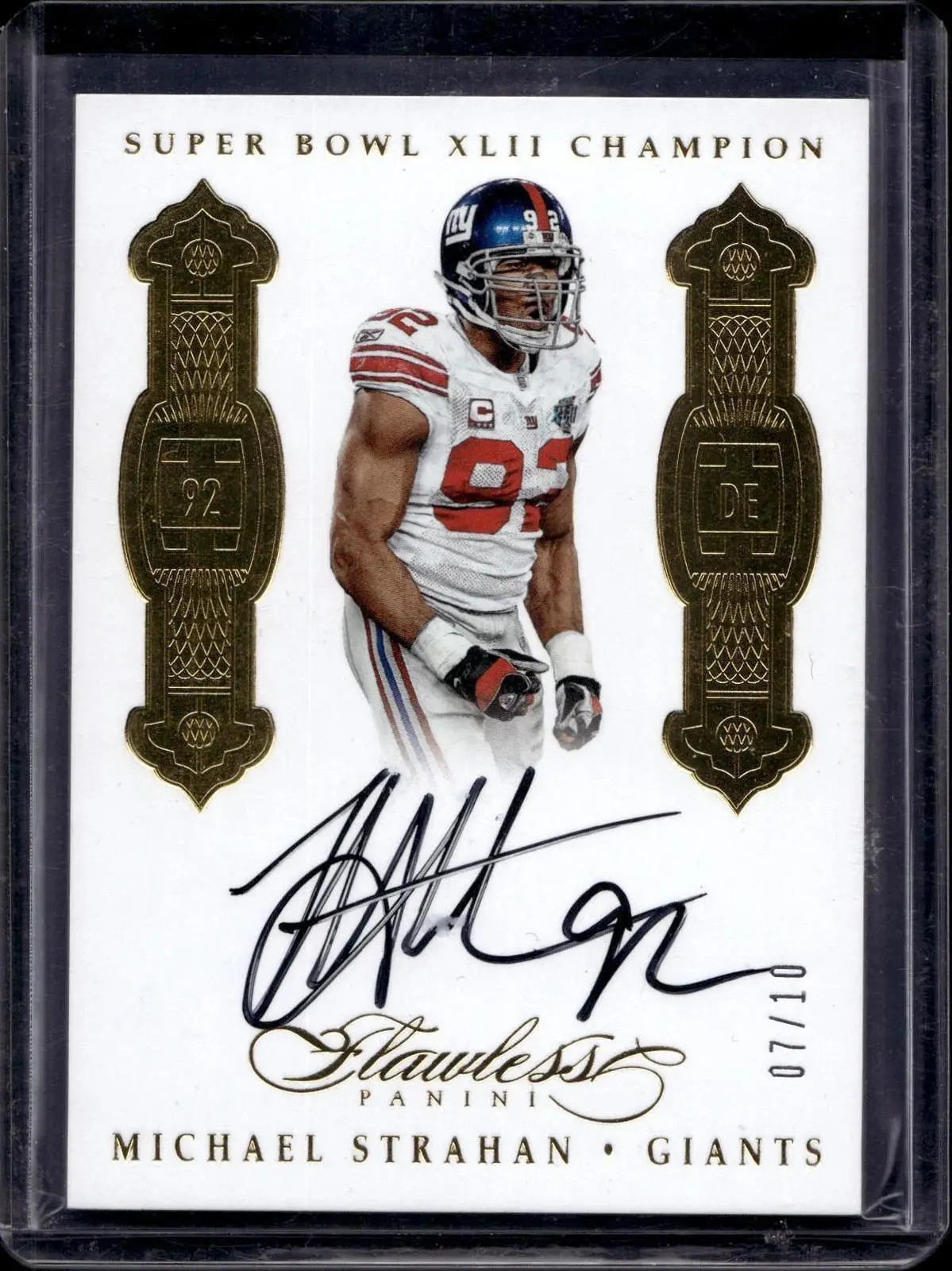 Michael Strahan 2016 Panini Flawless Victors Auto /10 New York Giants FVMS