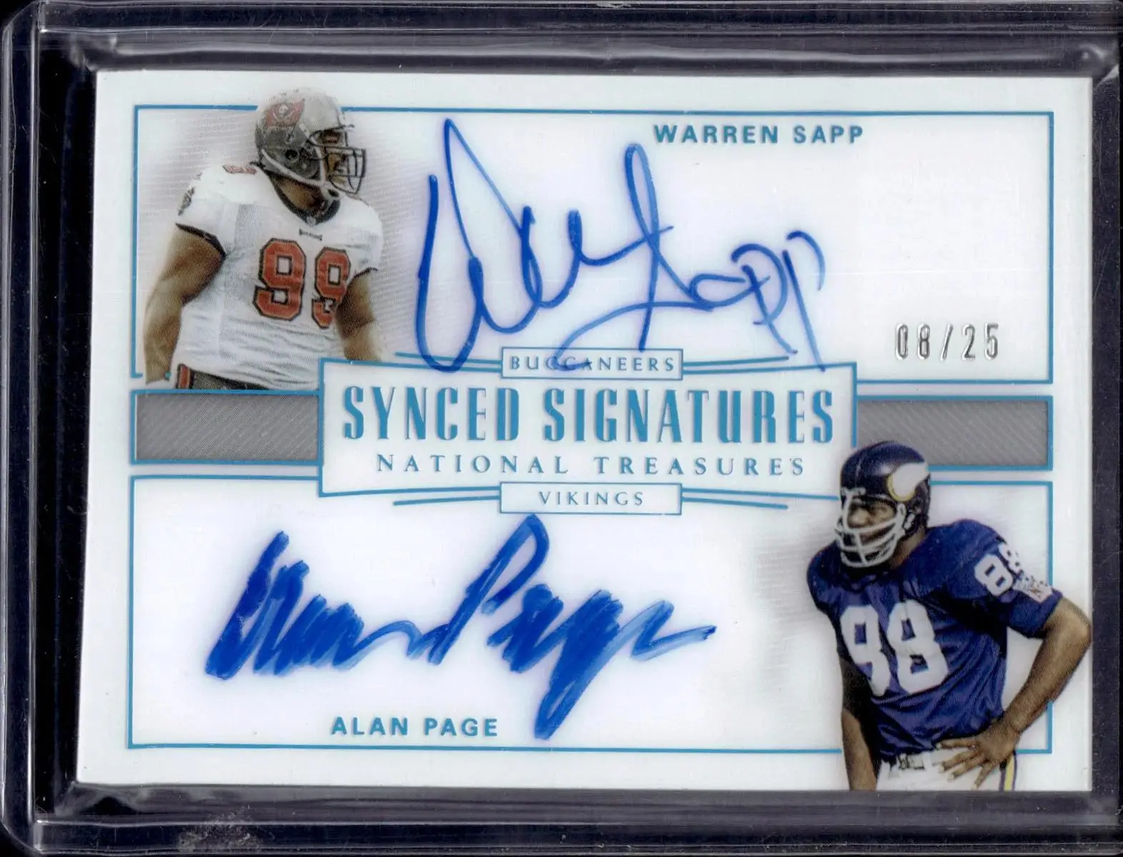 Warren Sapp Alan Page 2017 National Treasures Synced Signatures Auto /25 SS-WA