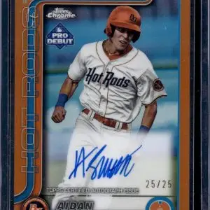 Aidan Smith 2025 Topps Pro Debut Orange Auto /25 Bowling Green Hot Rods PD-181