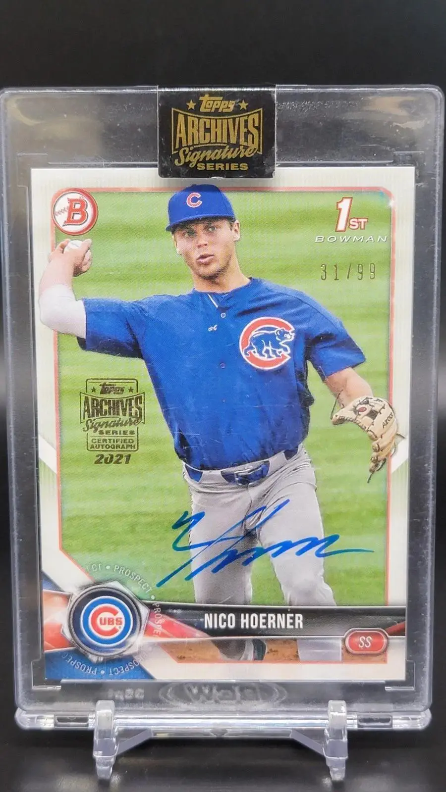 Nico Hoerner 2018 Topps Archives Signature Series Auto /99 Chicago Cubs BD-165
