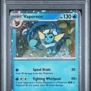 Vaporeon Pokemon Prismatic Evolutions Poster Collection Promo 168 PSA 9