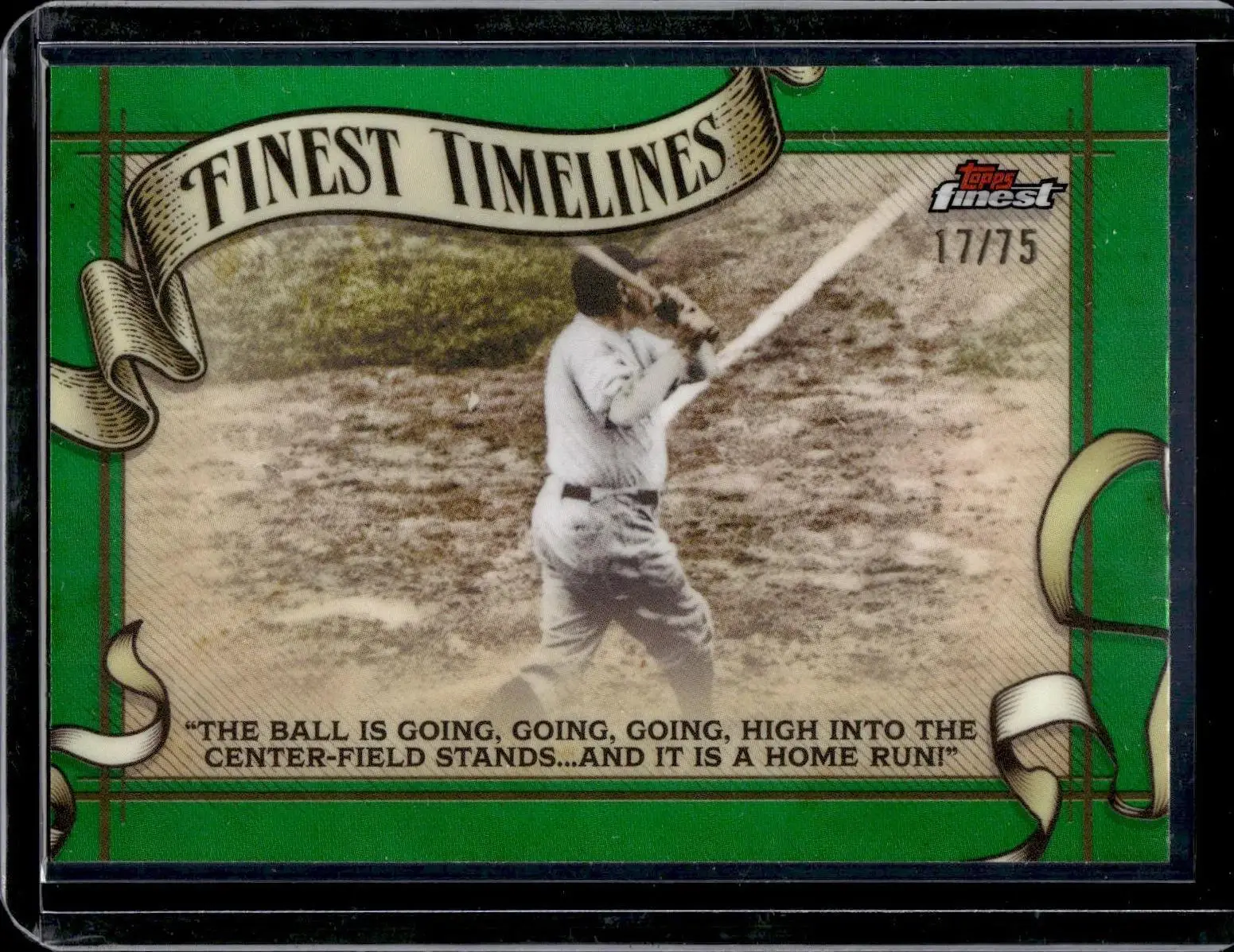 Babe Ruth 2025 Finest Timelines Green Refractor /75 New York Yankees FT-20