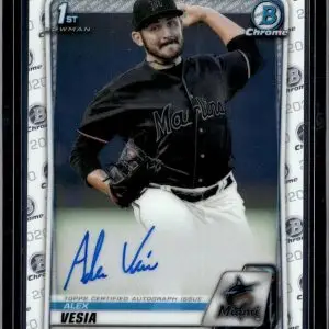 Alex Vesia 2020 Bowman Chrome 1st Auto Miami Marlins CPA-AV