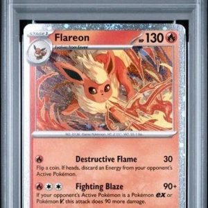 Flareon Pokemon Prismatic Evolutions Poster Collection Promo 167 PSA 9