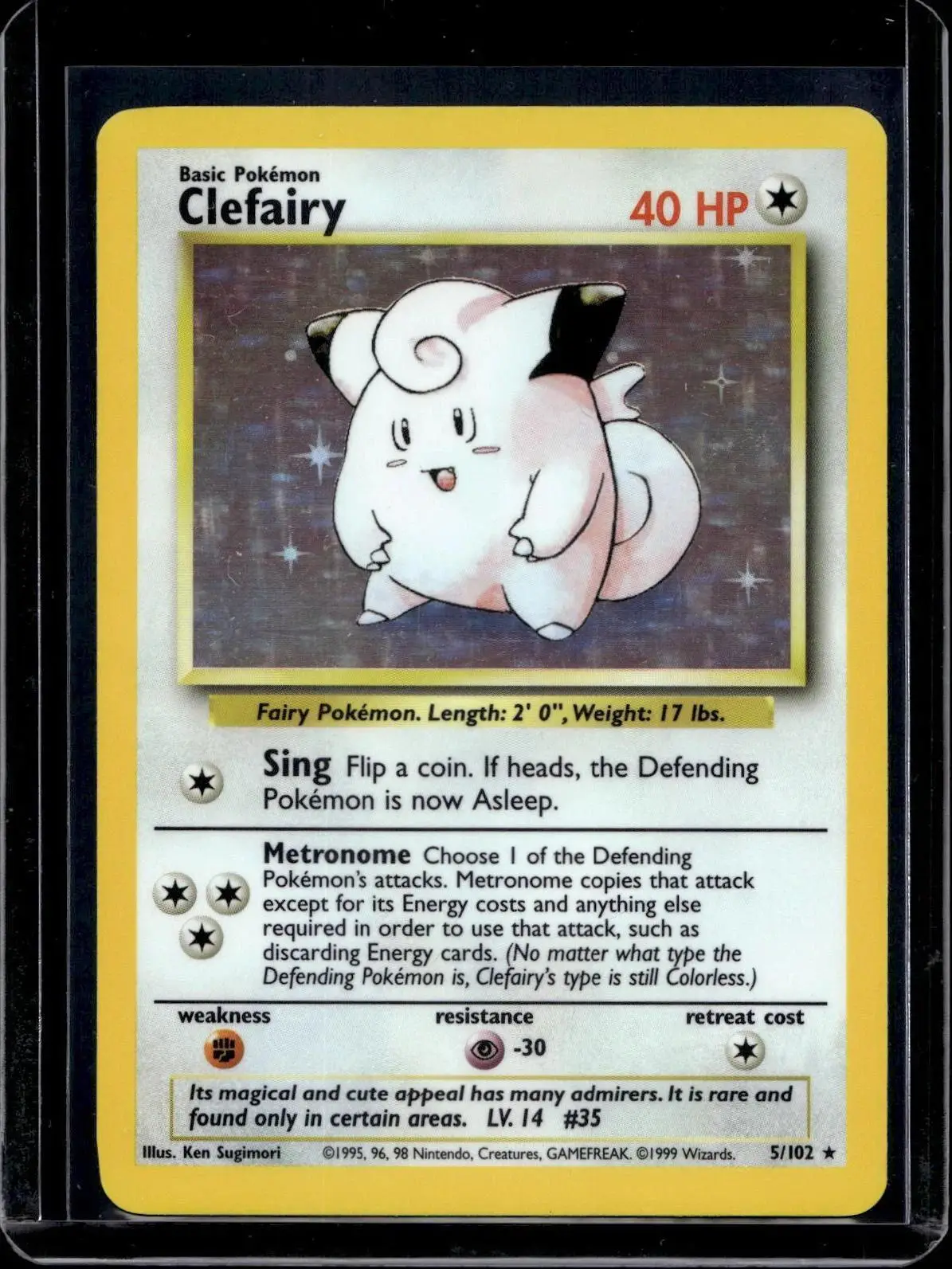 Clefairy Holo Pokemon Base Set 5/102
