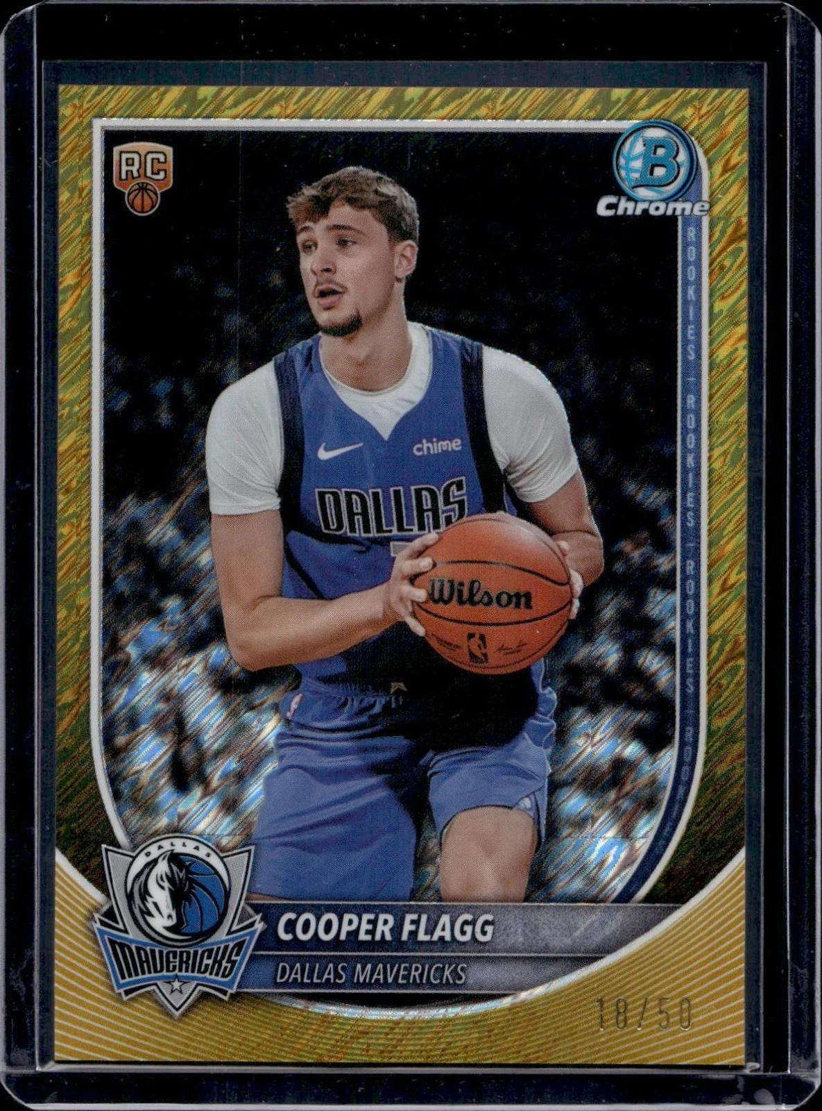 ***Cooper Flagg 2025-26 Bowman Chrome Gold Shimmer Refractor /50 RC Mavericks BCV-1