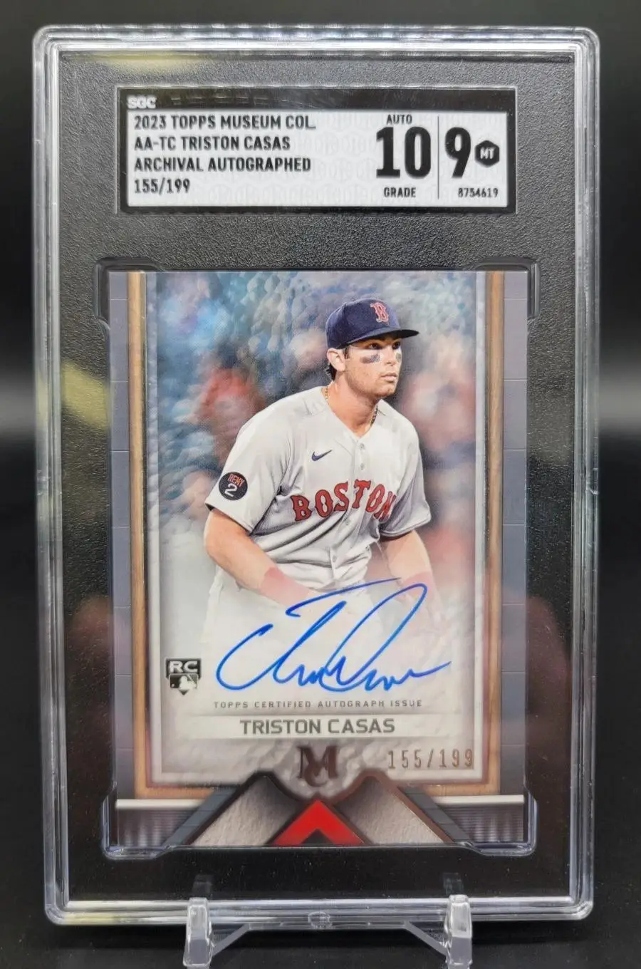 Triston Casas 2023 Topps Museum Collection Archival Auto /199 Red Sox SGC 9