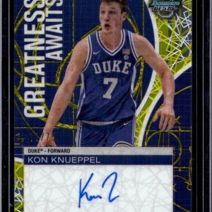 Kon Knueppel 2024-25 Bowman's Best U Greatness Awaits Yellow Lazer Auto /75 Duke Blue Devils