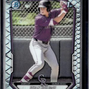 Ethan Holliday 2026 Bowman Chrome 1st Reptilian Refractor Colorado Rockies BCP-1