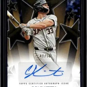 Colt Keith 2025 Topps Baseball Stars Gold Auto /50 Detroit Tigers BSA2-CK