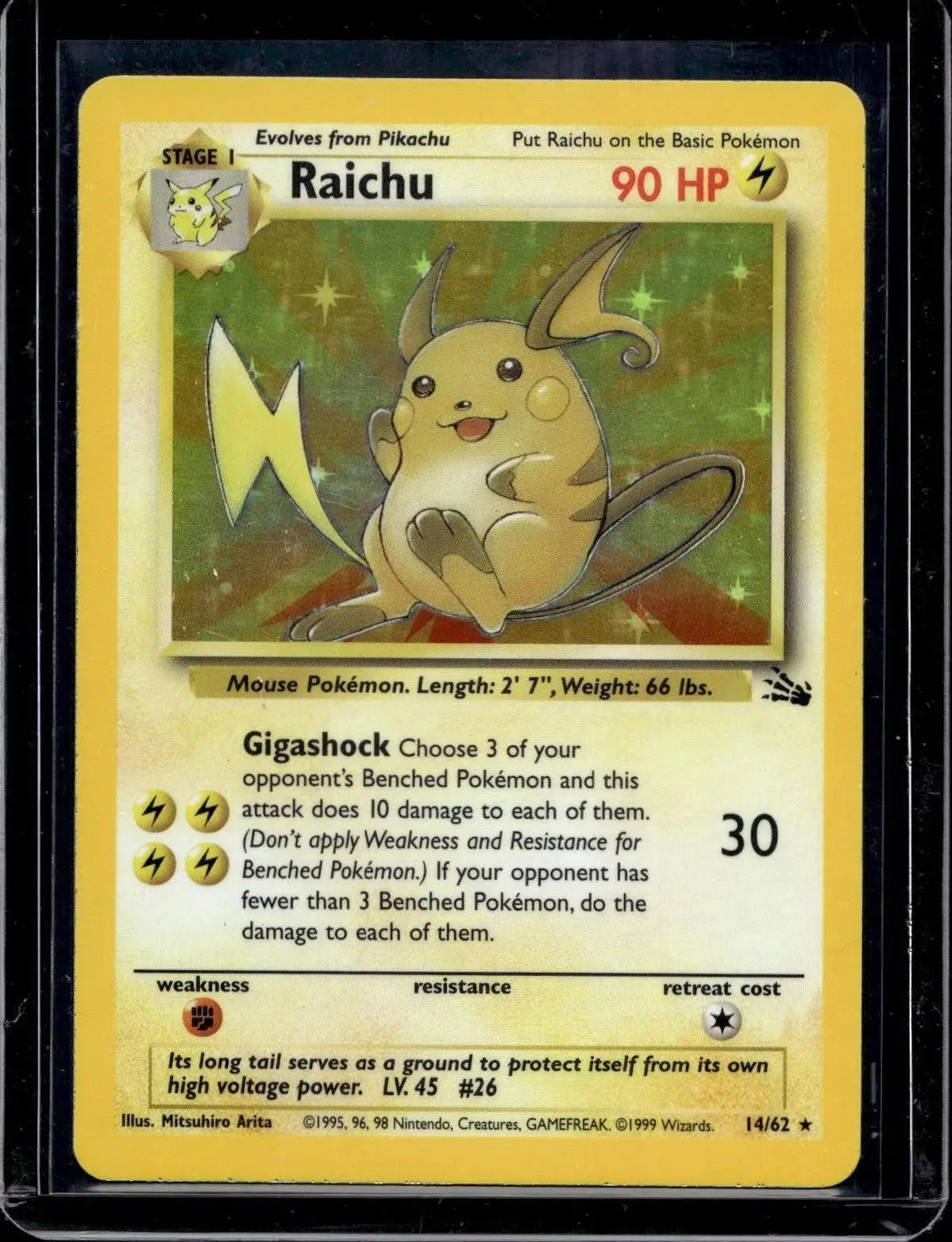 Raichu Pokemon Fossil Holo (14) 14/62