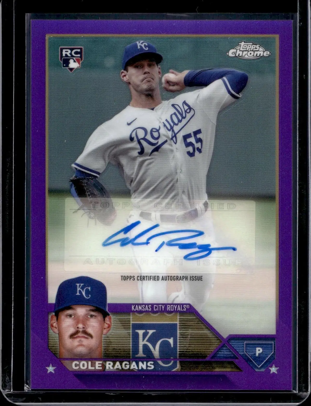 Cole Ragans 2023 Topps Chrome Update Purple Auto RC Kansas City Royals AC-CRA